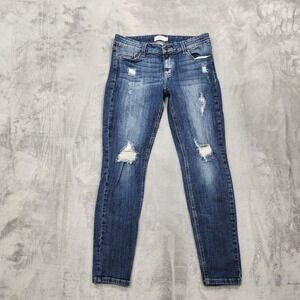 Oasis By Eunina Jeans Womens 9 Juniors Blue Skinny Distressed Stretch Denim